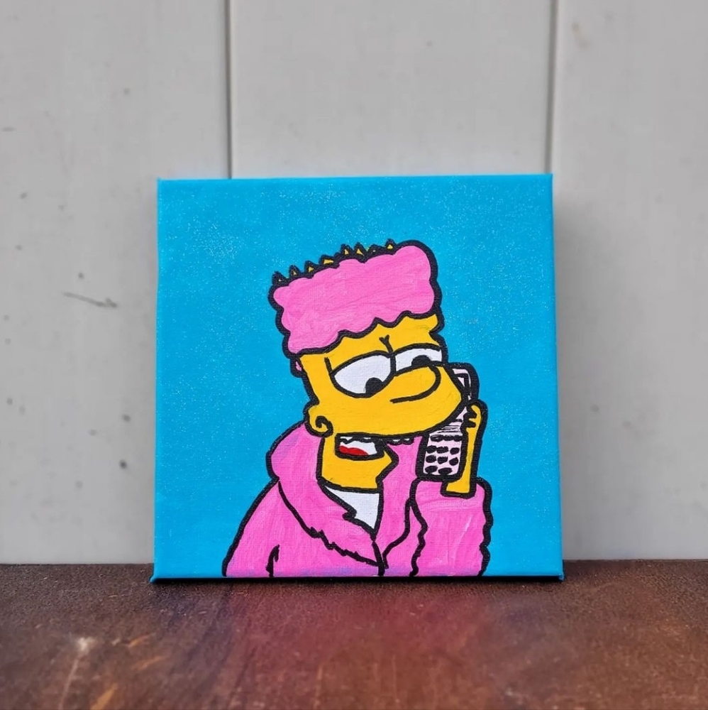 Hand-Painted Bart Simpson Painting